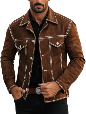 【24-hour shipping】Men's Vintage Casual Lapel Suede Jacket