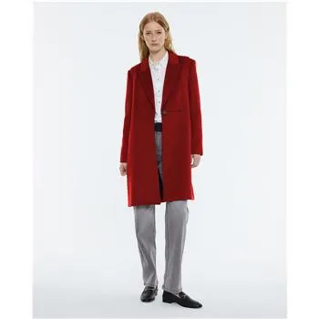 Andam -Classic Wool Mix Coat in Red