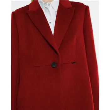 Andam -Classic Wool Mix Coat in Red
