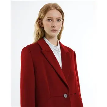Andam -Classic Wool Mix Coat in Red