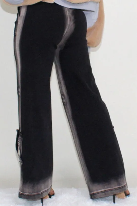 Black Washed Denim Jeans