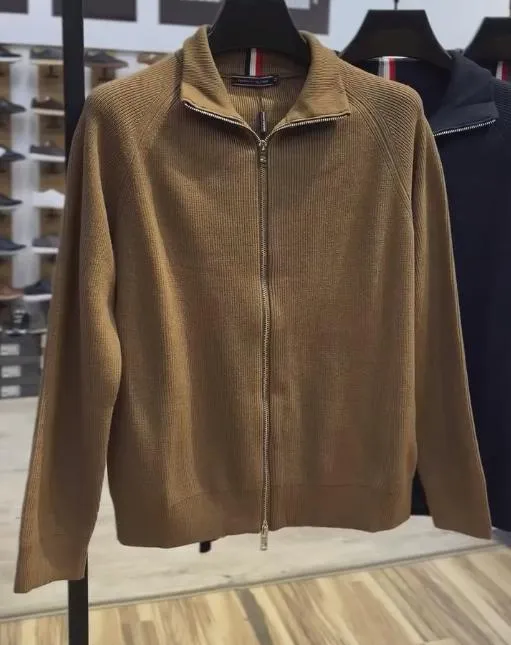 Brown Zippered Fleece Sweater
