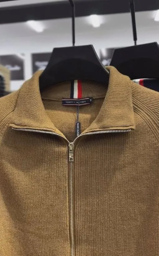 Brown Zippered Fleece Sweater