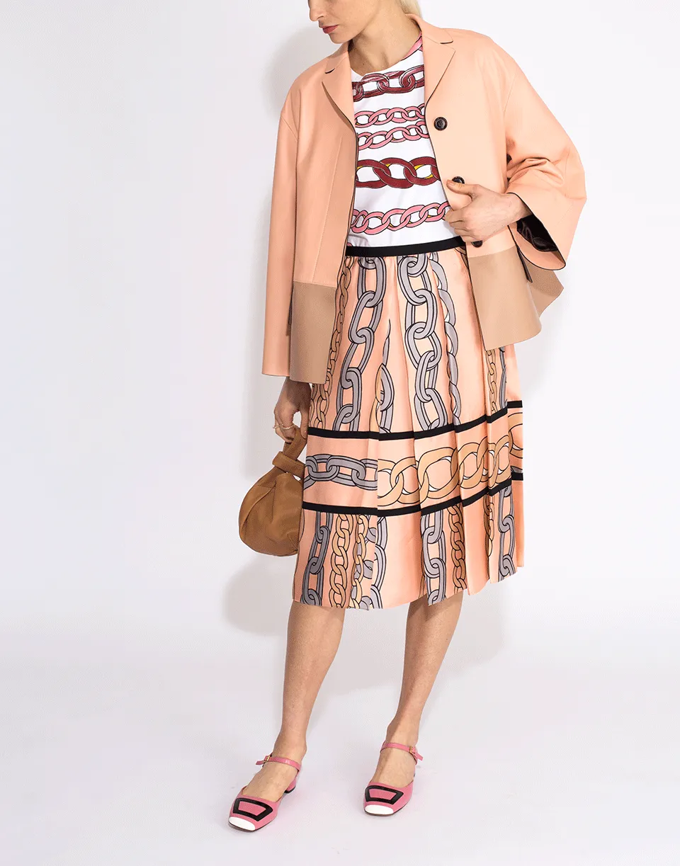 Chain Print Pleated Skirt