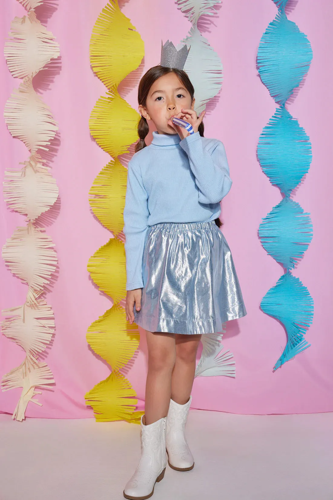 Circle Skort, Icicle Metallic