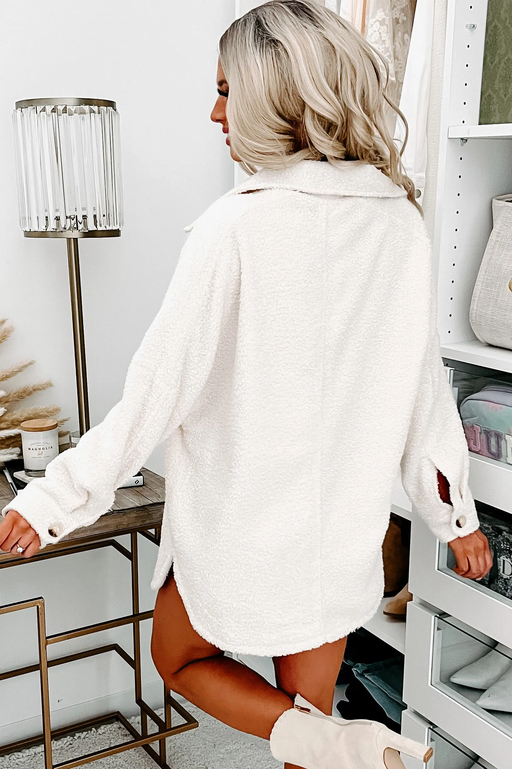 Cozy Debut Terry Cloth Shacket (Cream)