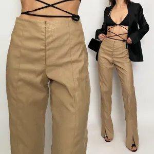 croc effect pants - size 2