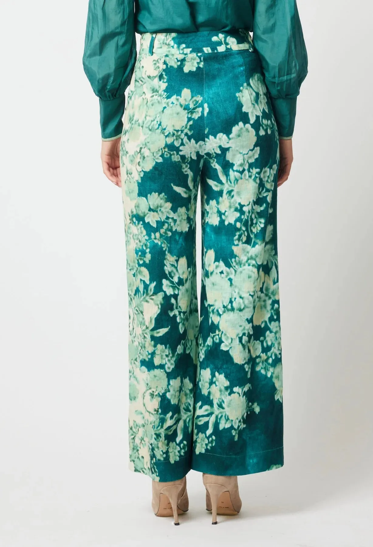 Dynasty Linen Viscose Wide Leg Pant