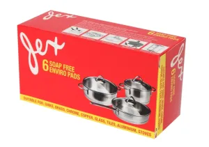 Edco Jex Steel Wool Pads, No Soap, 6 pack