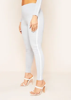 Ellie Light Grey Contrast Stripe Leggings