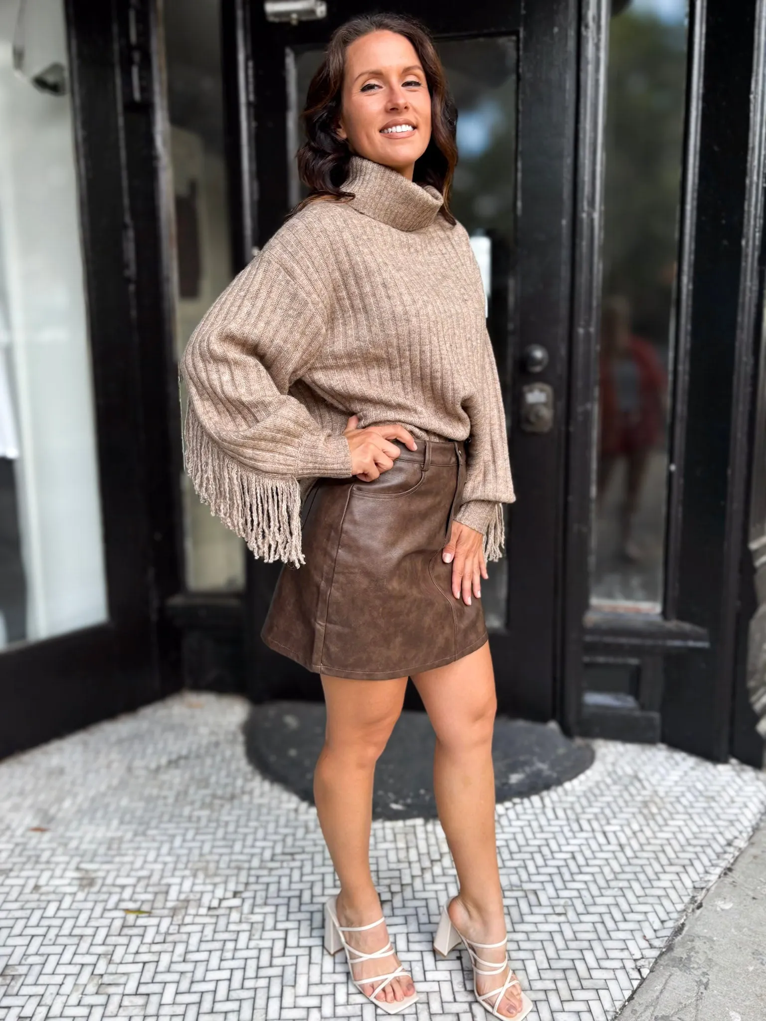 Fringe Finesse Turtleneck Sweater