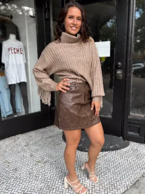 Fringe Finesse Turtleneck Sweater