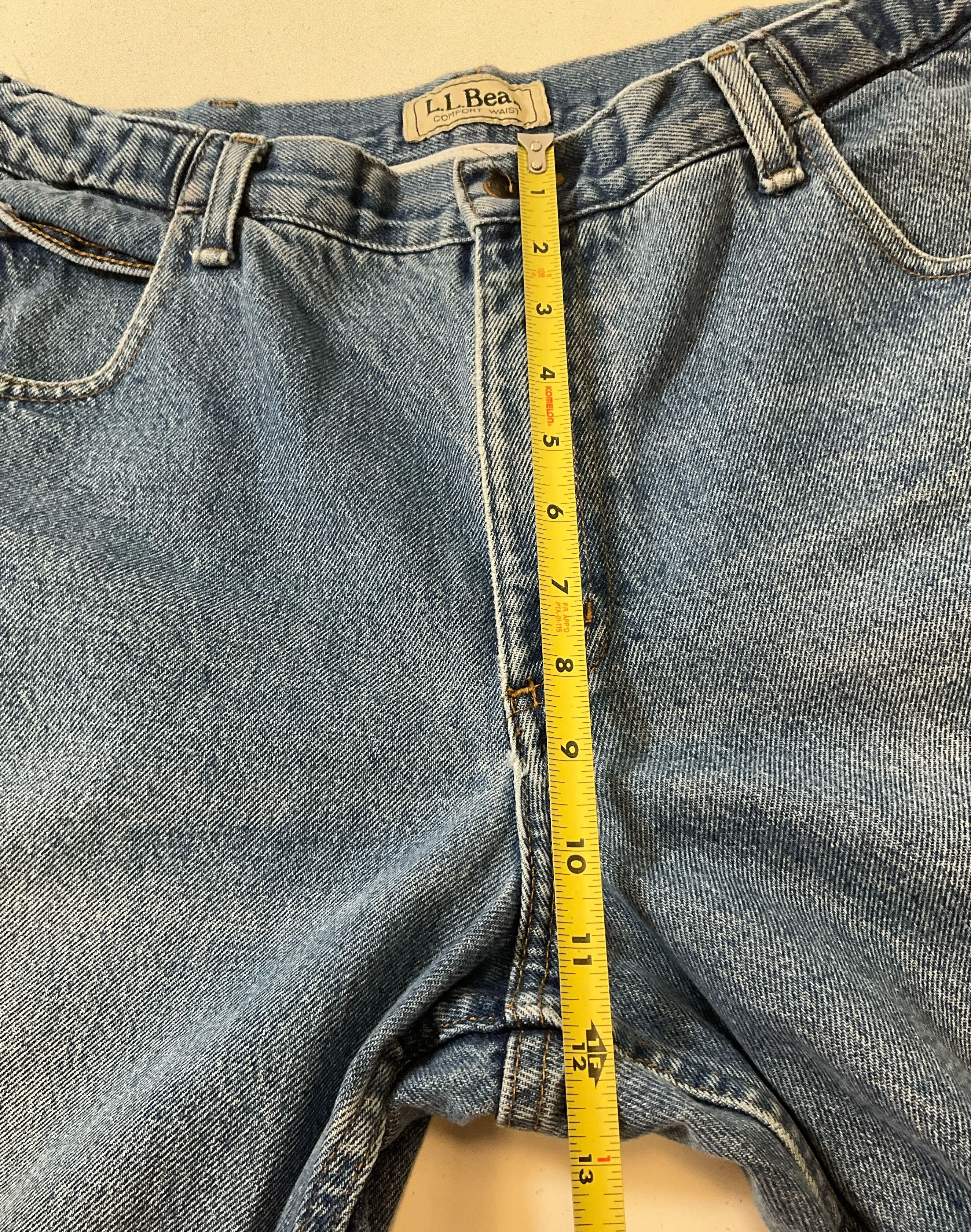 LL Bean Men's Blue Denim Jeans 100% Cotton Elastic Comfort Waist Size 34x29