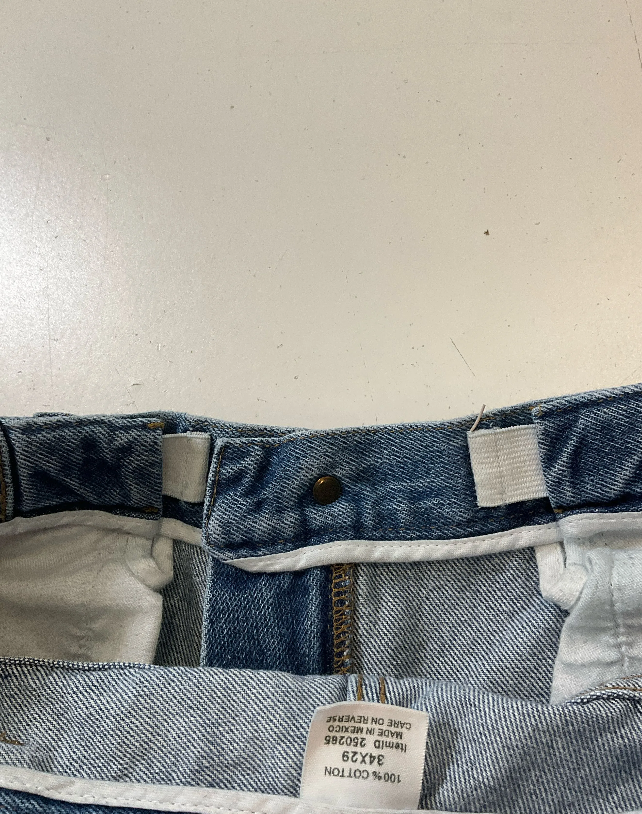 LL Bean Men's Blue Denim Jeans 100% Cotton Elastic Comfort Waist Size 34x29