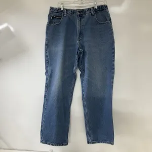 LL Bean Men's Blue Denim Jeans 100% Cotton Elastic Comfort Waist Size 34x29