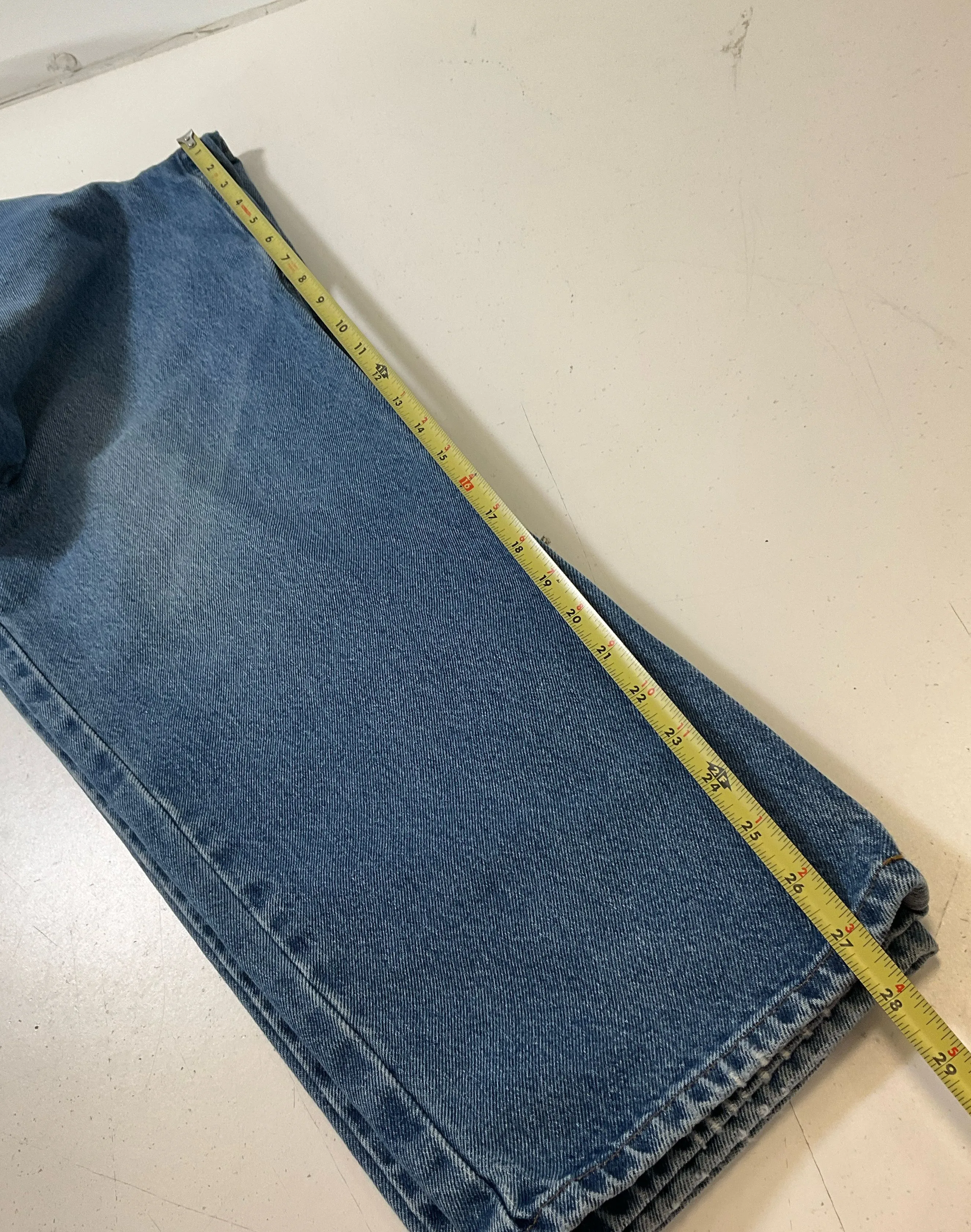 LL Bean Men's Blue Denim Jeans 100% Cotton Elastic Comfort Waist Size 34x29