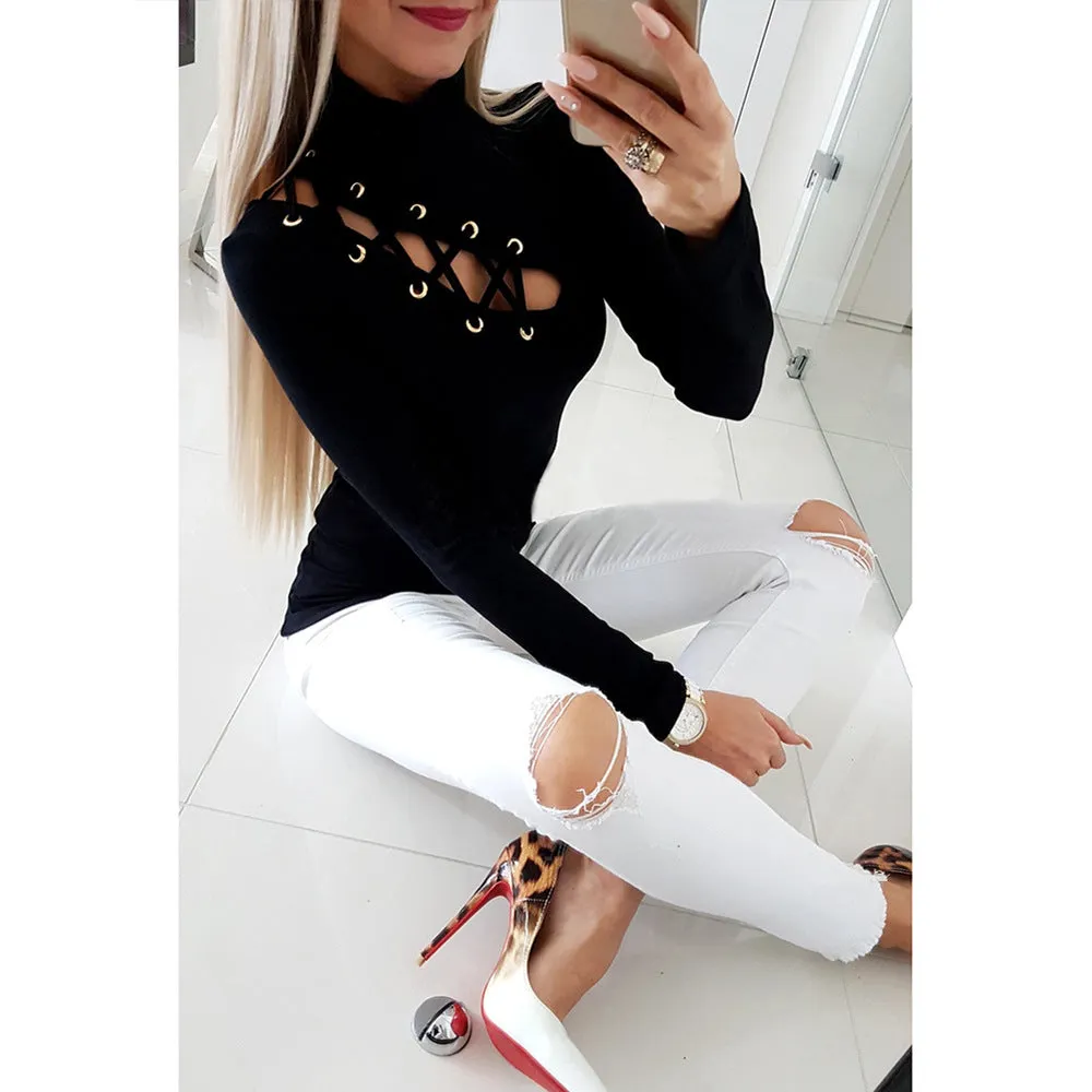 Luna Slim turtleneck T-shirt with long sleeves