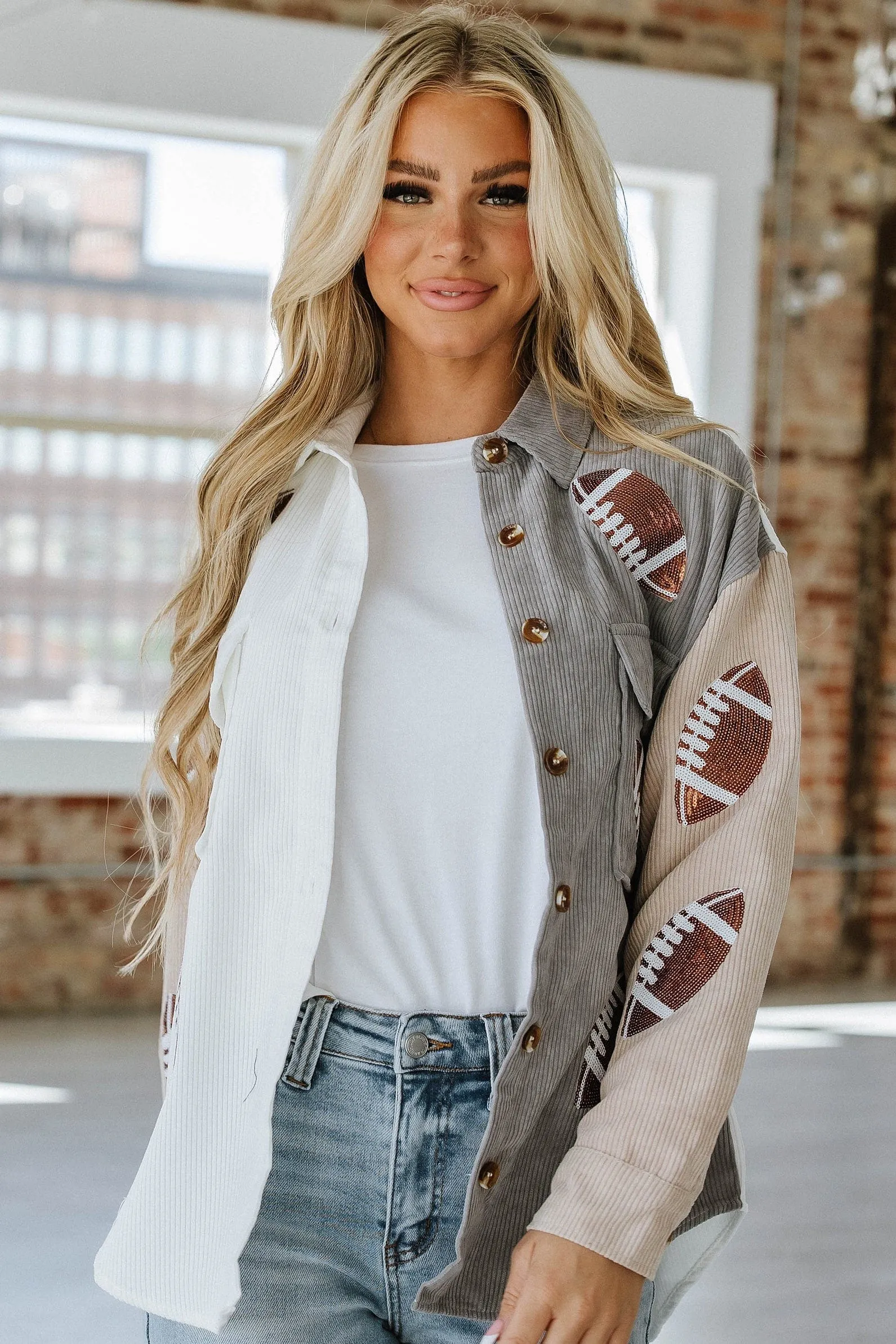Matt Sequin Football Corduroy Shacket | DROP-SHIP
