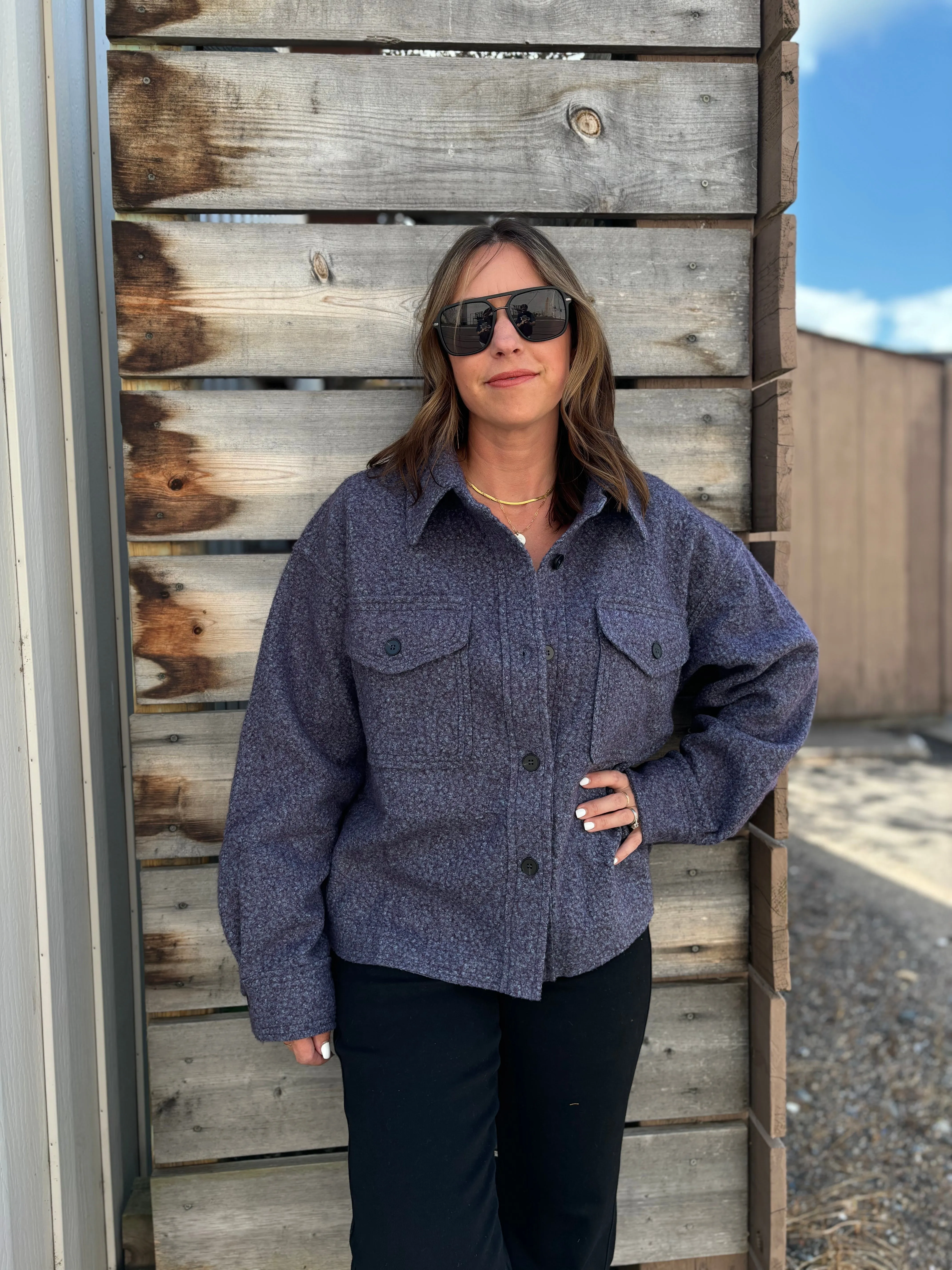 Nubby Button Down Jacket
