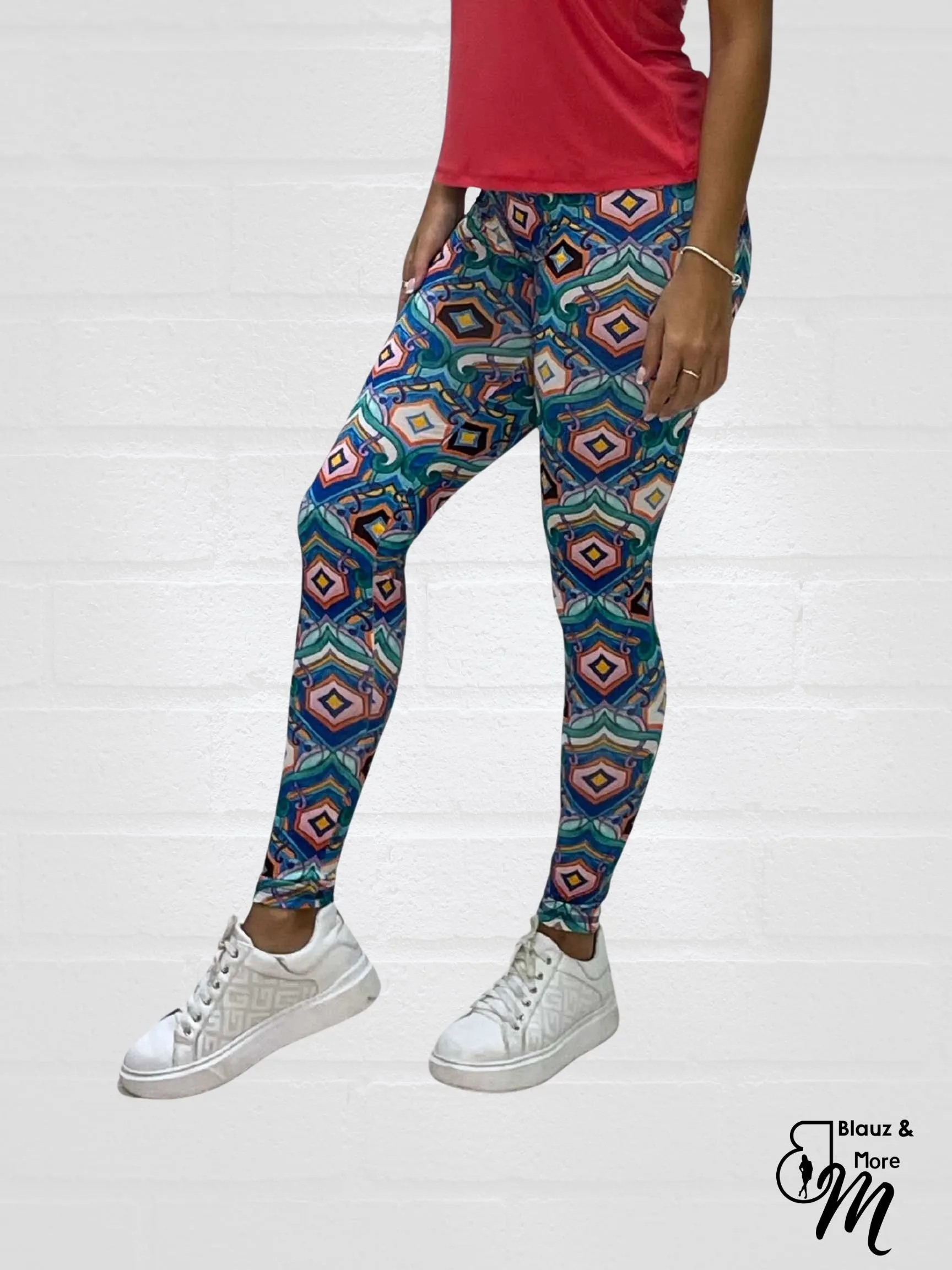 Printed Digital Print Stretchable Leggings - P2037
