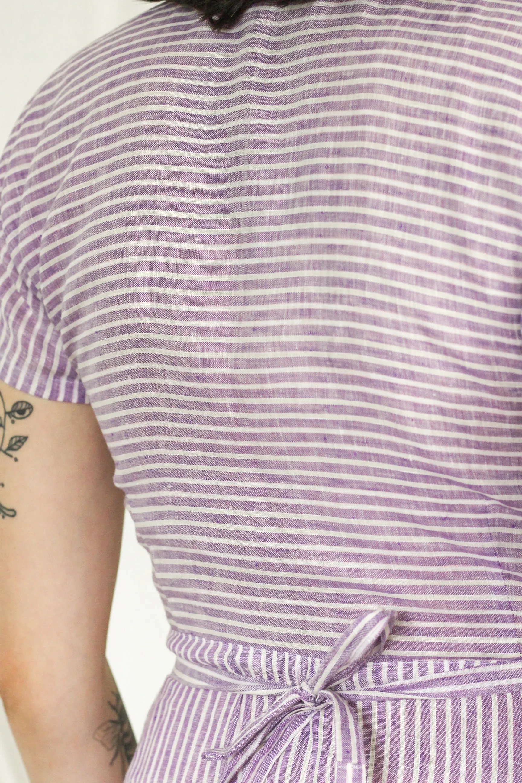 Sophia Wrap Dress- Lilac Stripe