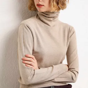 Sweater Women Korean Knitted Turtleneck Matching Loose Long Sleeved Outerwear