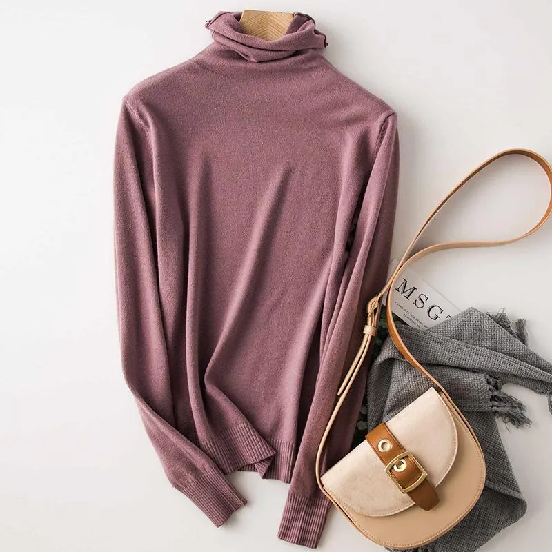 Sweater Women Korean Knitted Turtleneck Matching Loose Long Sleeved Outerwear