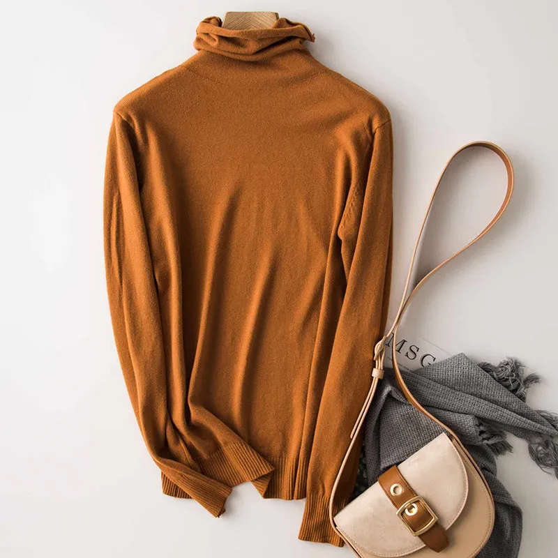 Sweater Women Korean Knitted Turtleneck Matching Loose Long Sleeved Outerwear