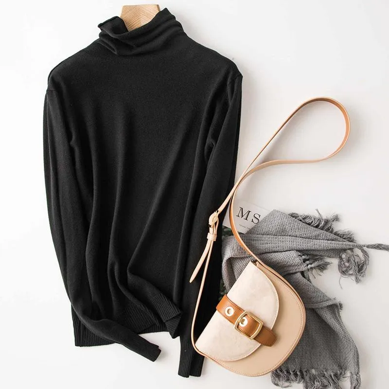 Sweater Women Korean Knitted Turtleneck Matching Loose Long Sleeved Outerwear
