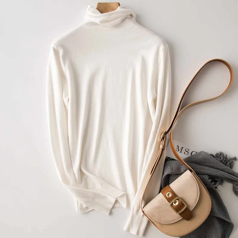 Sweater Women Korean Knitted Turtleneck Matching Loose Long Sleeved Outerwear