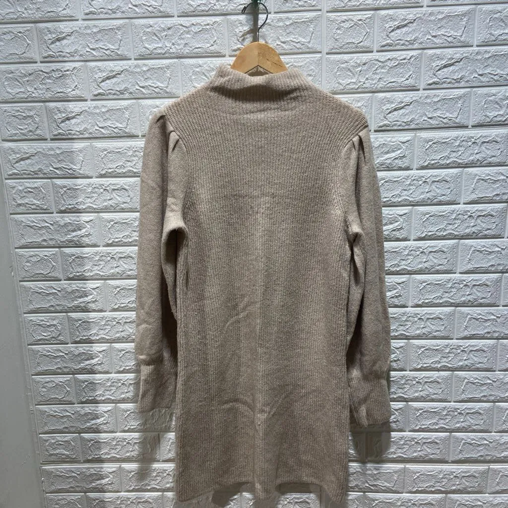 Turtleneck Puff Sleeve Sweater Dress