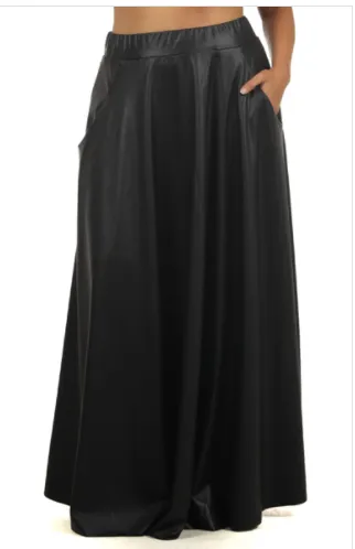 Vegan Leather Maxi Skirt