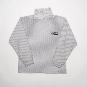 Vintage 90s Grey Tommy Hilfiger Fleece Turtleneck (M)