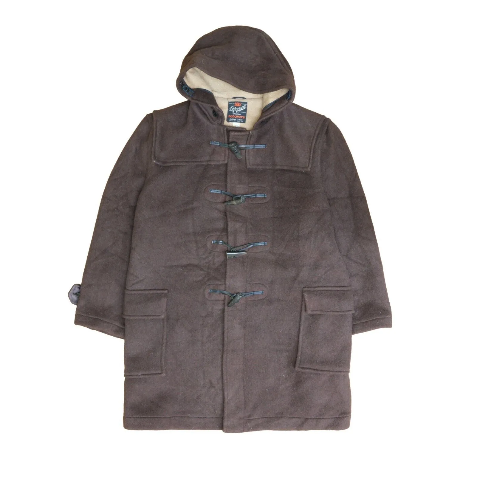 Vintage Gloverall Wool Duffle Coat Jacket Size 46 Brown Made England