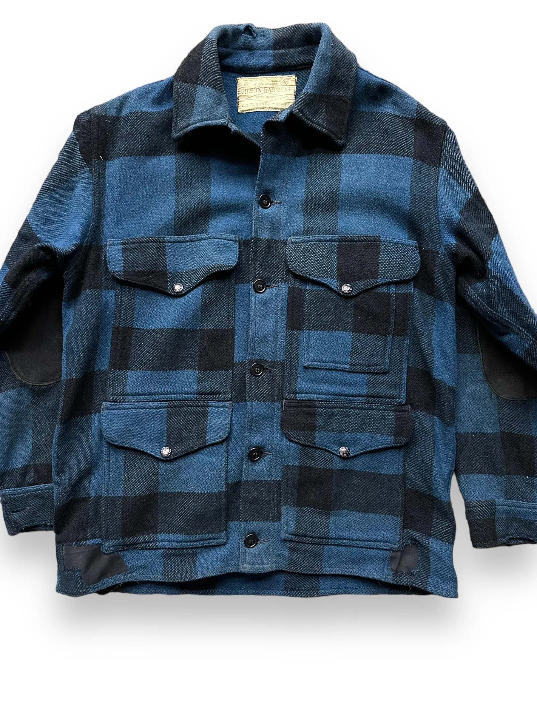 Vintage Union Made Filson Cobalt Blue & Black All Use Coat SZ 46  |  Vintage Filson Workwear Seattle | Barn Owl Vintage Seattle