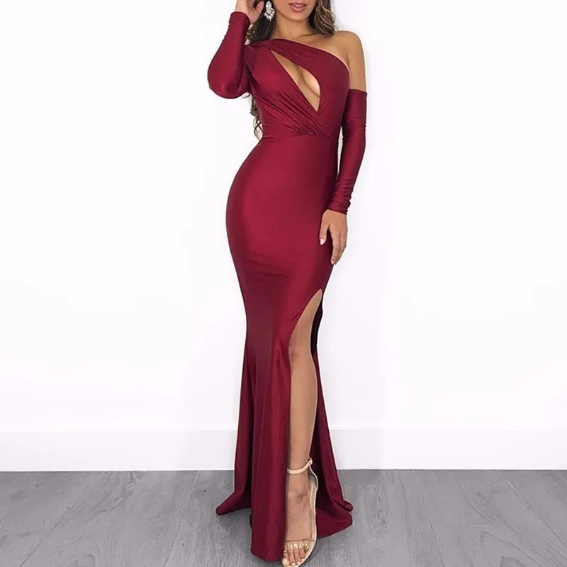Women's Autumn Asymmetrical Sheath Long Dress