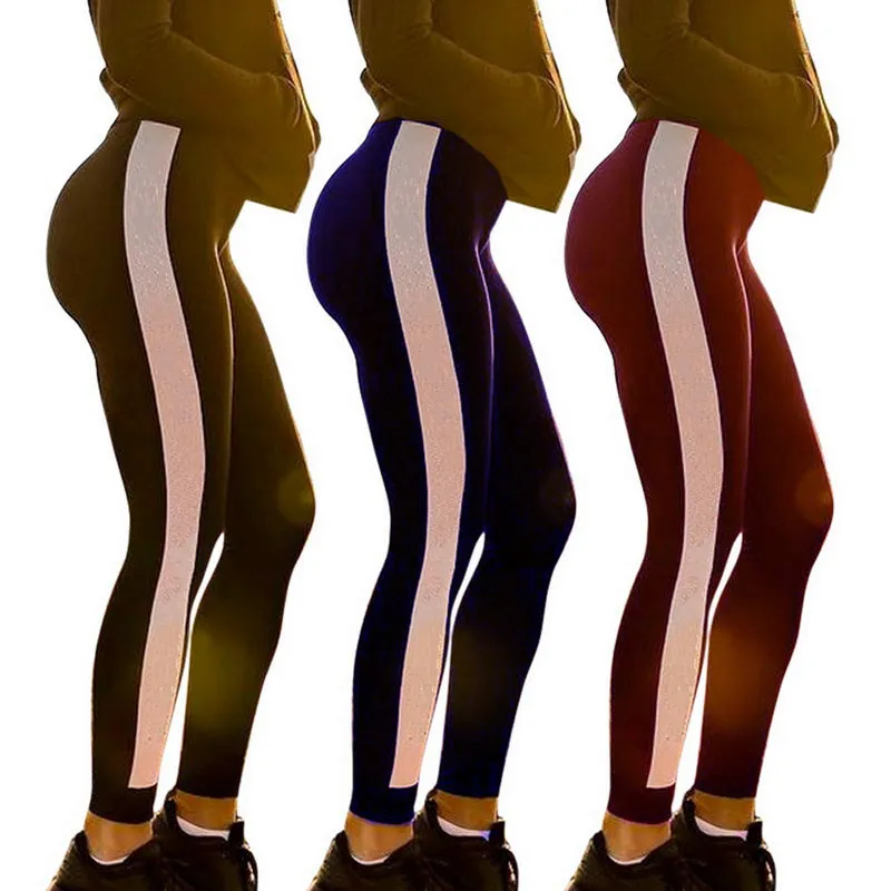 Women's Coloured Leggings With Strip
