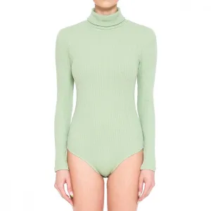 Women's Multi-Ribbed Turtleneck Long Sleeve Bodysuit