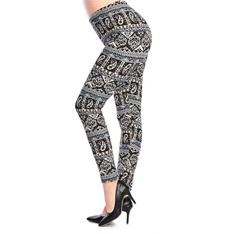 Women's Summer Casual Polyester High-Waist Leggings With Print
