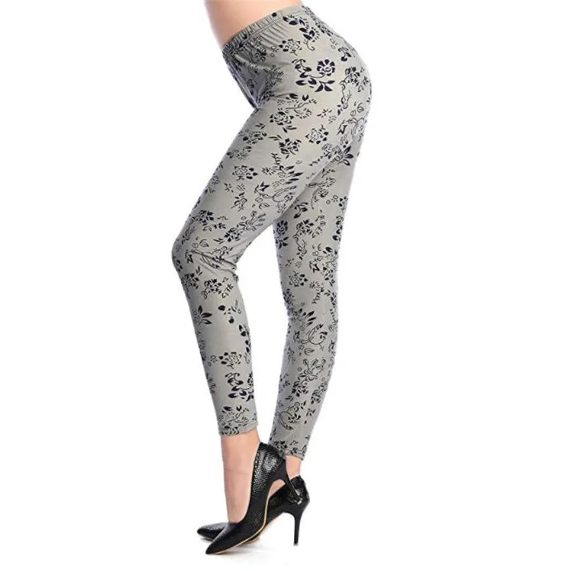 Women's Summer Casual Polyester High-Waist Leggings With Print