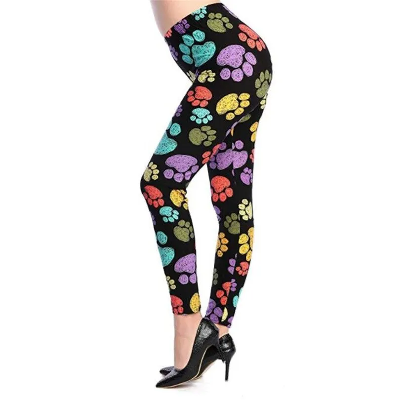 Women's Summer Casual Polyester High-Waist Leggings With Print