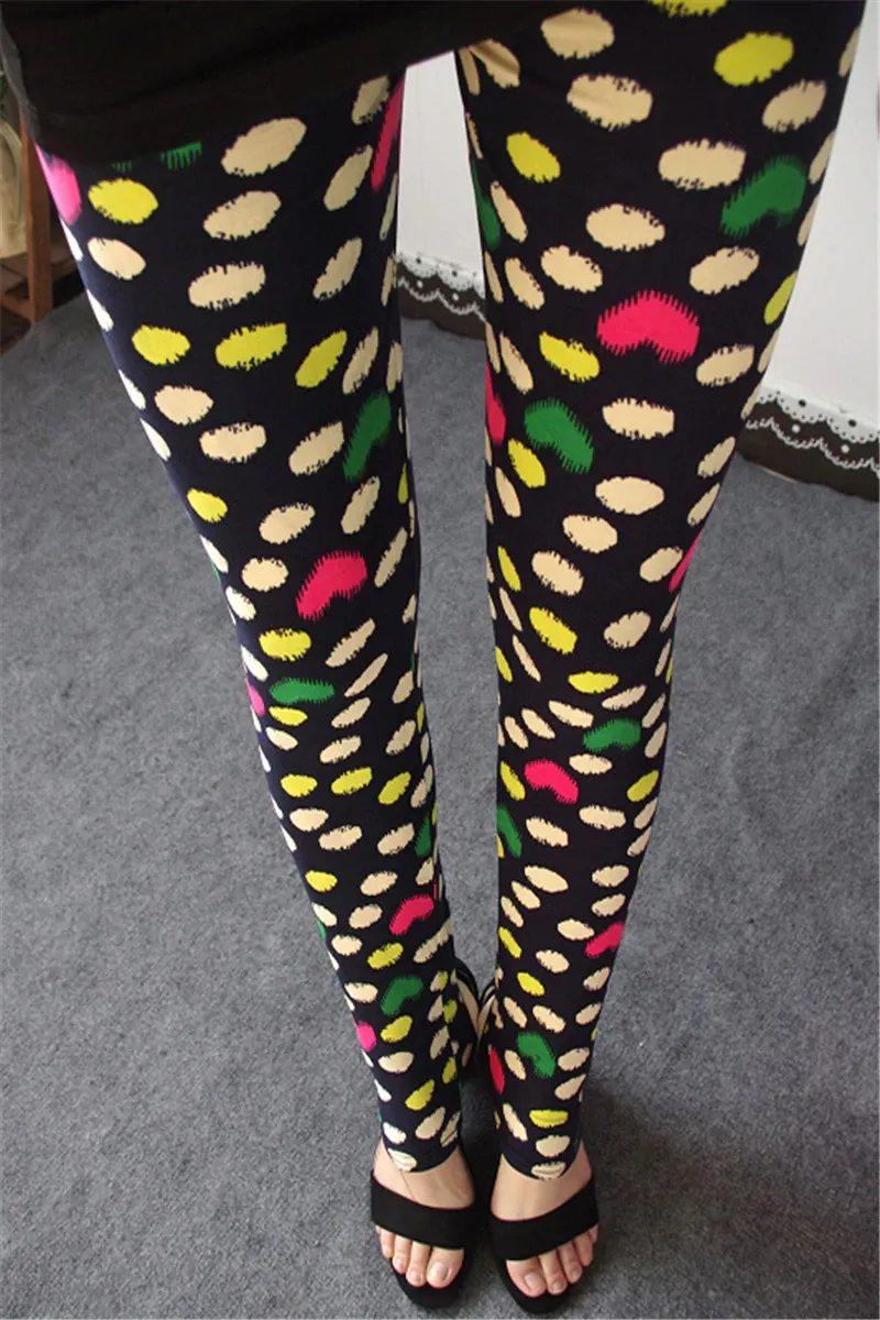 Women's Summer Casual Polyester High-Waist Leggings With Print