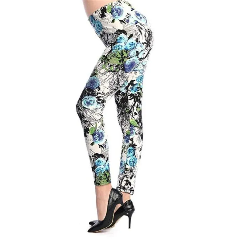 Women's Summer Casual Polyester High-Waist Leggings With Print
