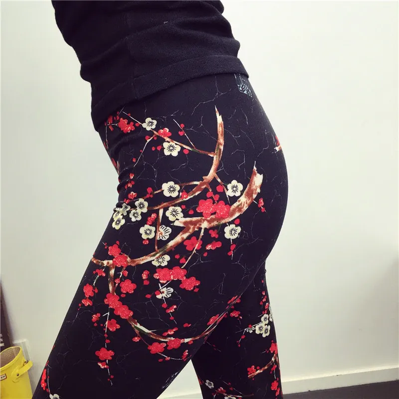 Women's Summer Casual Polyester High-Waist Leggings With Print