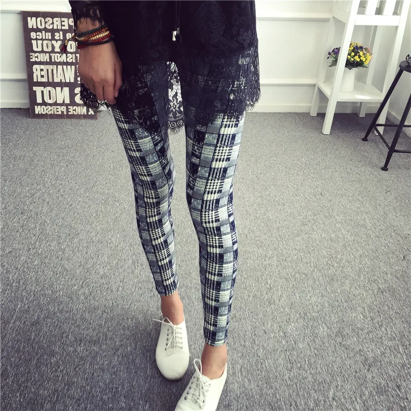 Women's Summer Casual Polyester High-Waist Leggings With Print