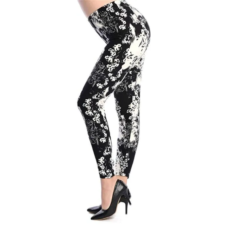Women's Summer Casual Polyester High-Waist Leggings With Print