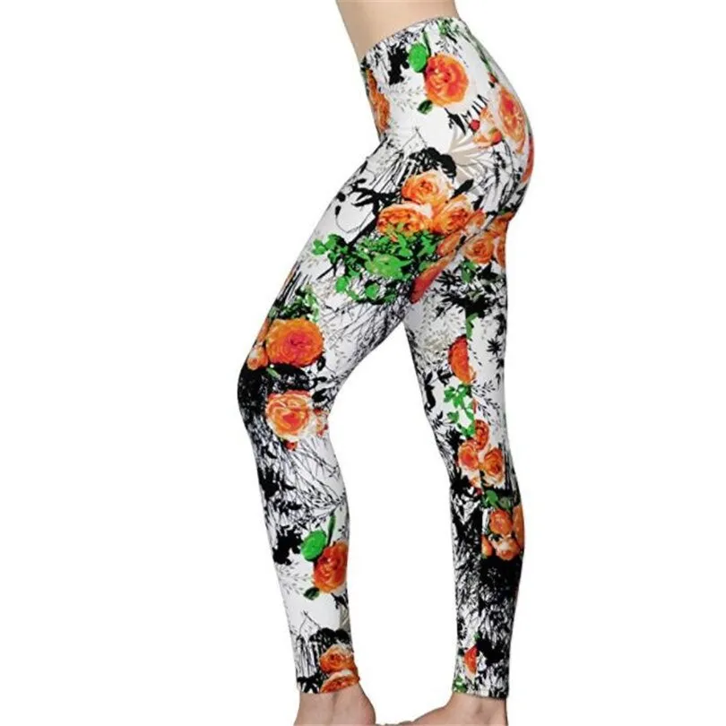 Women's Summer Casual Polyester High-Waist Leggings With Print