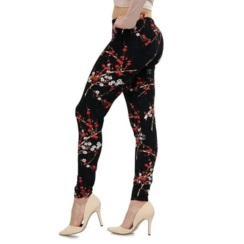 Women's Summer Casual Polyester High-Waist Leggings With Print