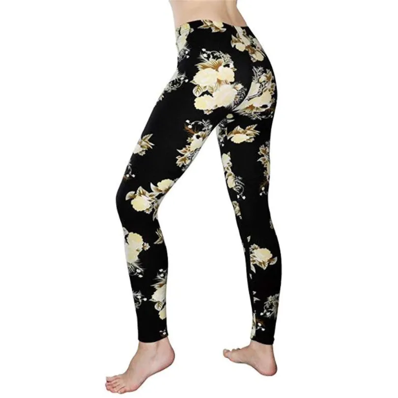 Women's Summer Casual Polyester High-Waist Leggings With Print