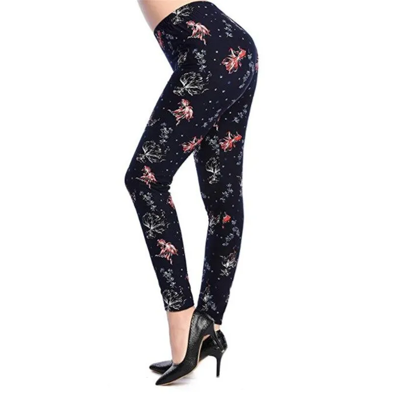 Women's Summer Casual Polyester High-Waist Leggings With Print